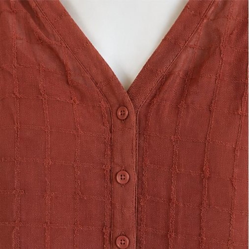 Rust Puff Sleeve Top - Picture 4 of 6